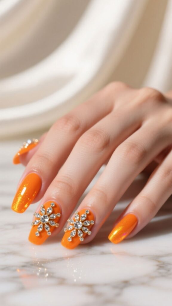 Orange Aura with Rhinestones