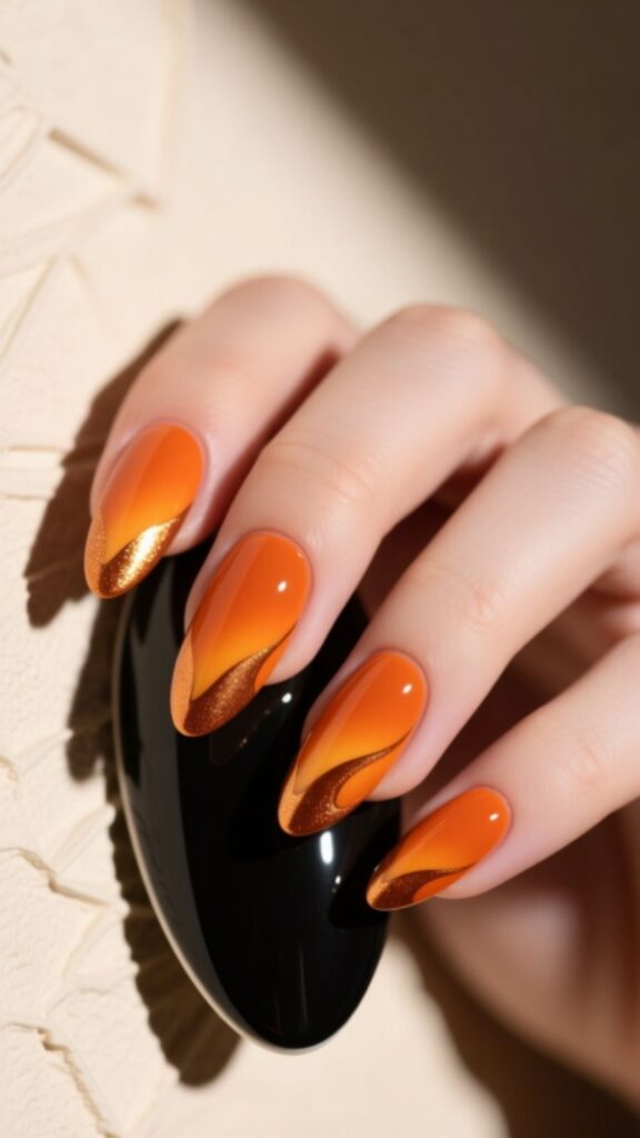 Burnt Orange Aura Nails
