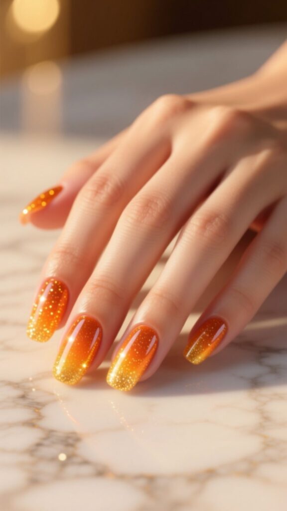 Glitter Fade Aura Nails