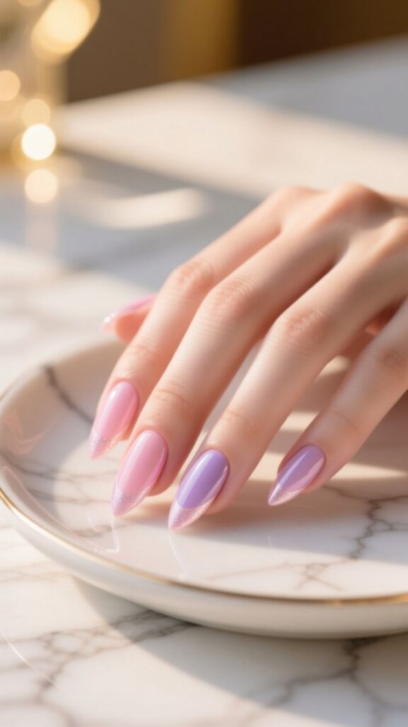 Pastel Pink Acrylic Nails