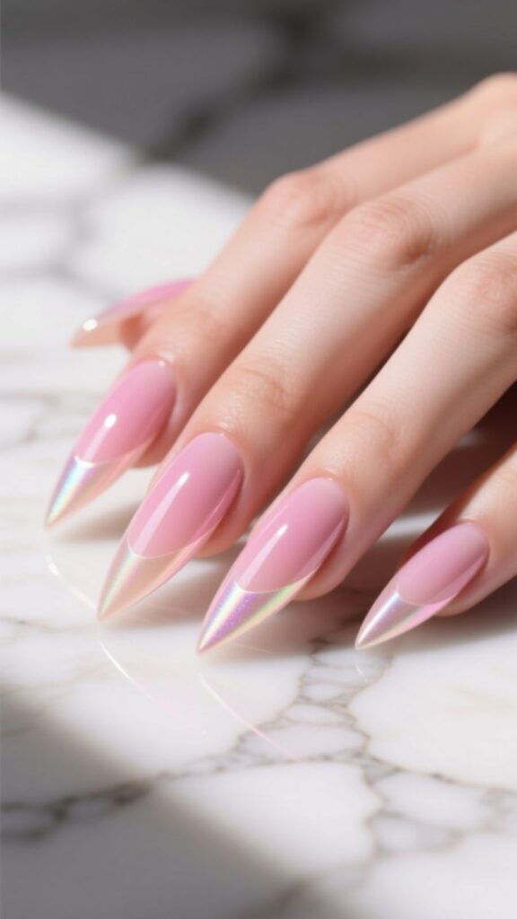 Pink Stiletto Acrylic Nails