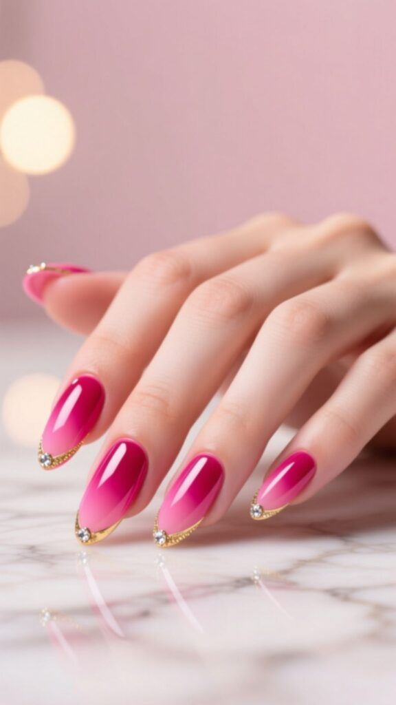 Hot Pink Acrylic Nails