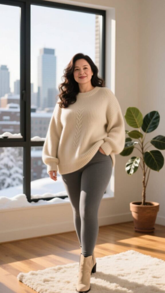 Cozy Oversized Sweater with Leggings