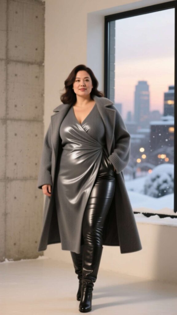 Faux Leather Leggings with Tunic