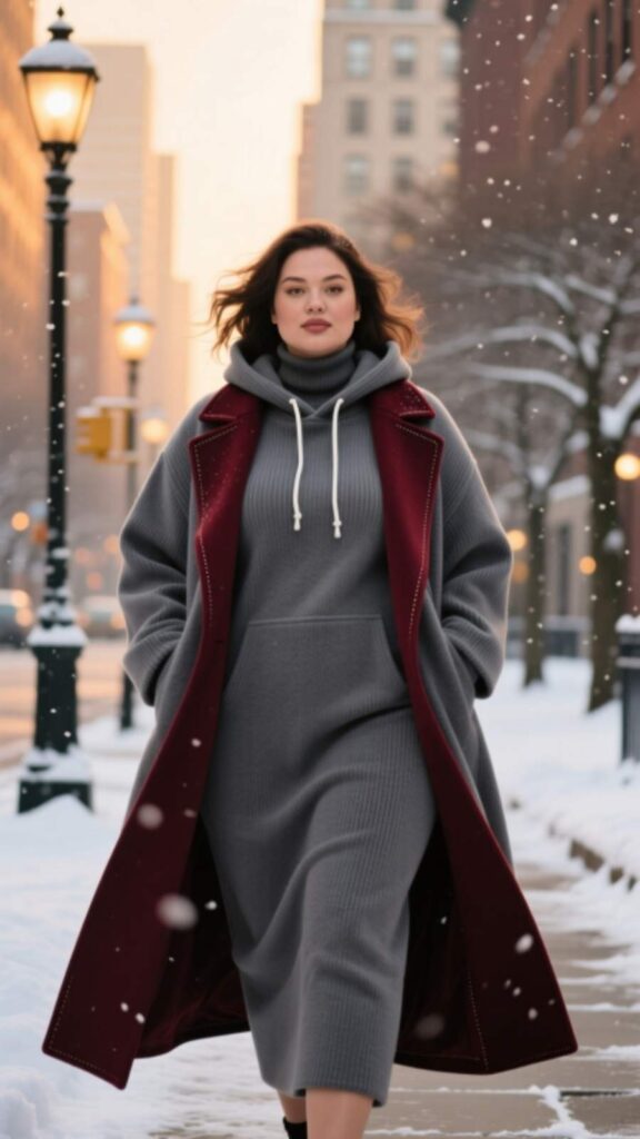Hoodie with Long Coat