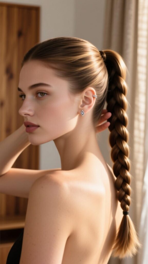 Dutch Braid Ponytail