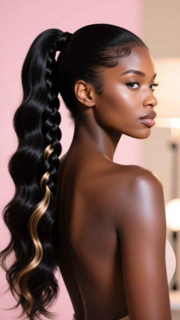  Braided Ponytail with Extensions