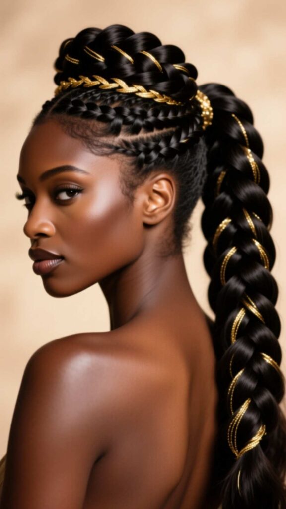  Braided Crown into Ponytail