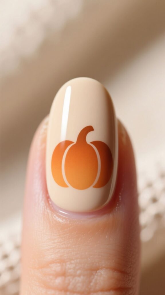 Minimalist Pumpkin Nails