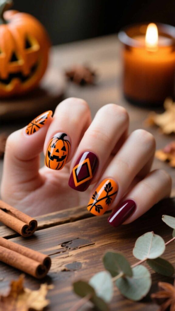 Pumpkin Carving Nails