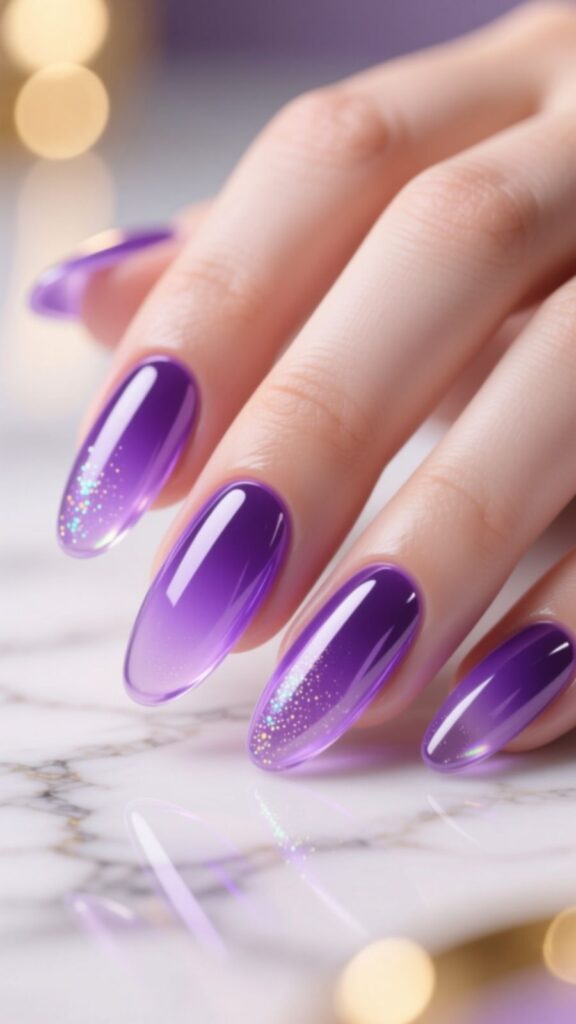 Purple Jelly Nails