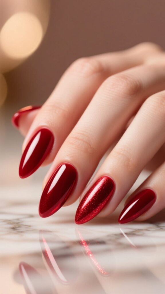 Classic Red Aura Nails