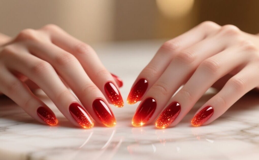 Red Aura Nails