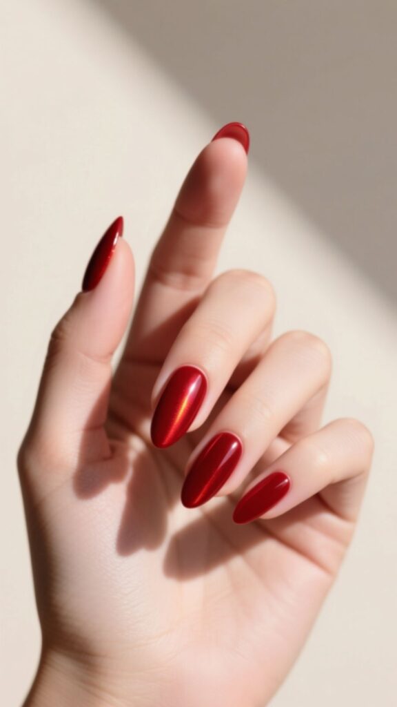 Minimalist Red Aura Nails