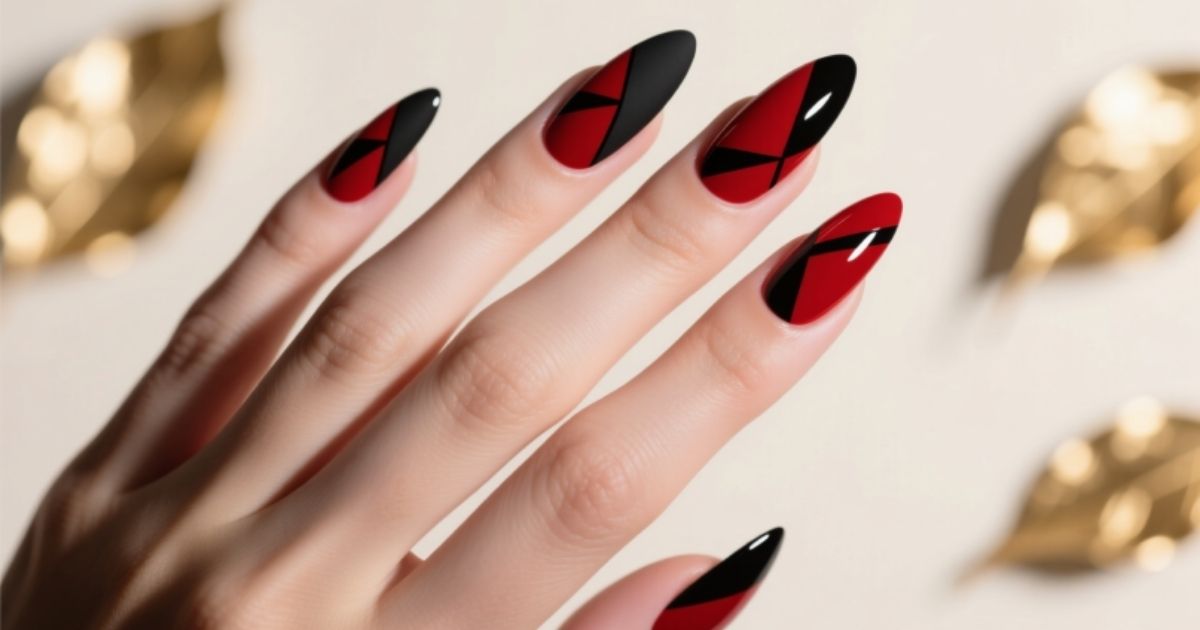 Red and Black Nails