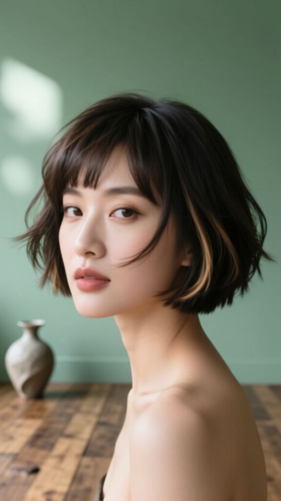 Short Choppy Shag with Bangs