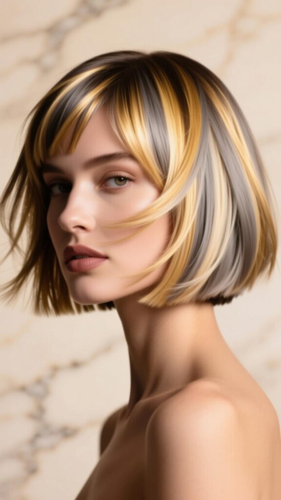 Choppy Bob with Highlights