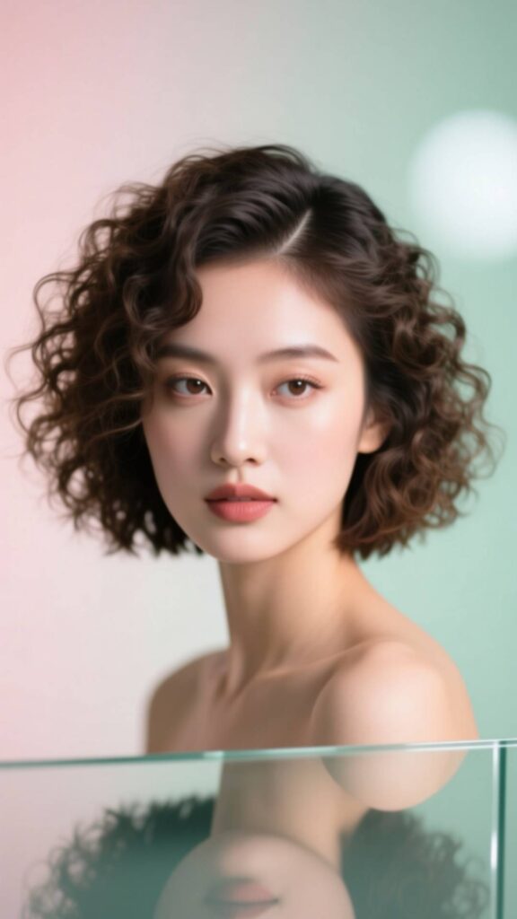 Curly Bob with Center Part