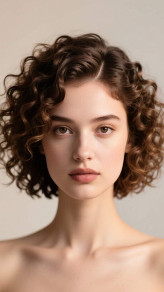  Curly Bob with Middle Part