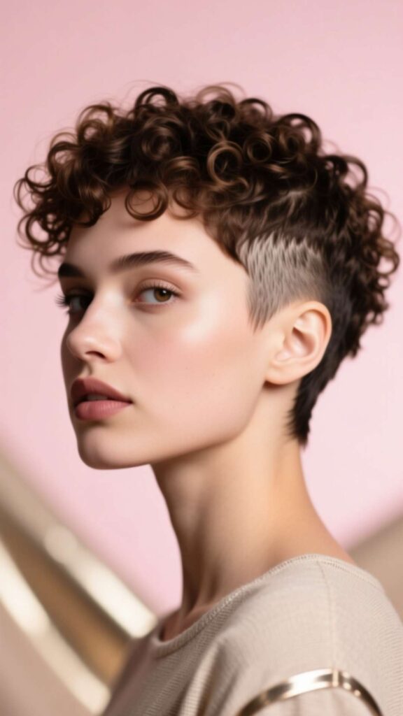  Curly Pixie with Undercut