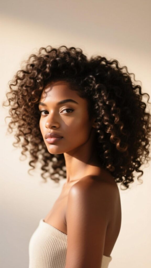 Voluminous Curly Afro