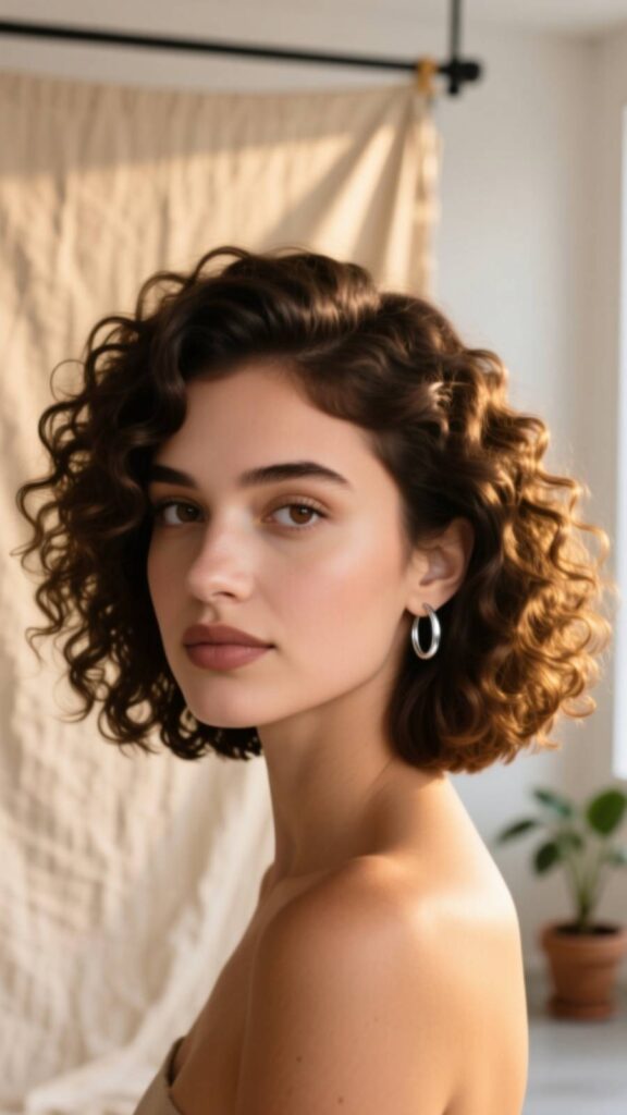 Curly Inverted Bob