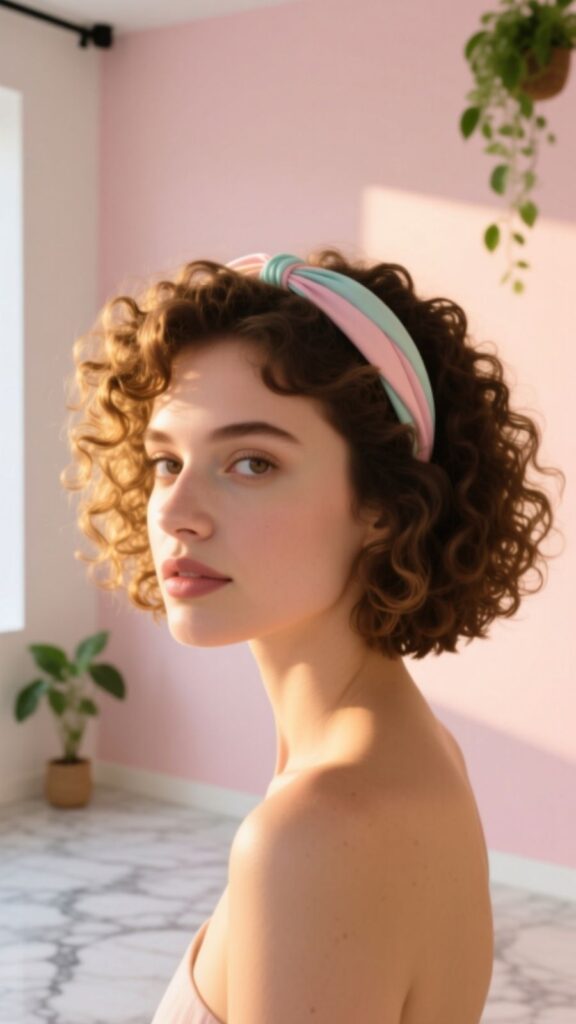 Short Curly Bob with Side Shave