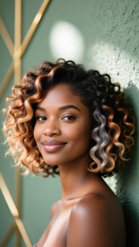Curly Bob with Balayage