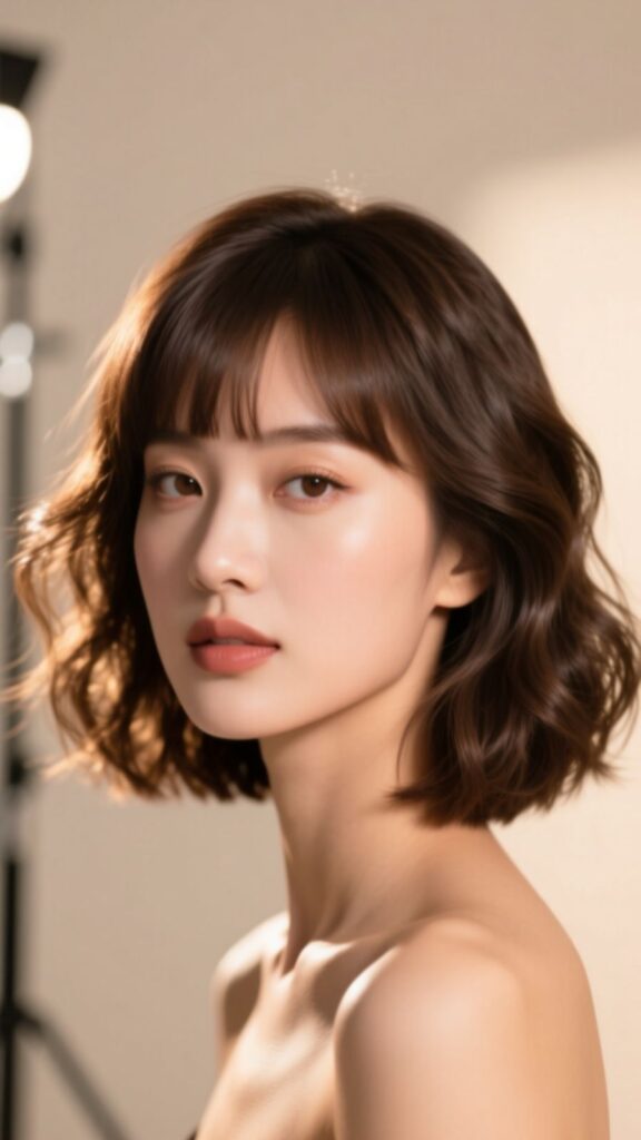 Wavy Bob with Bangs