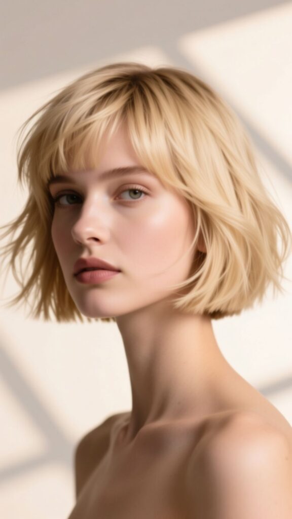 Textured Crop with Bangs