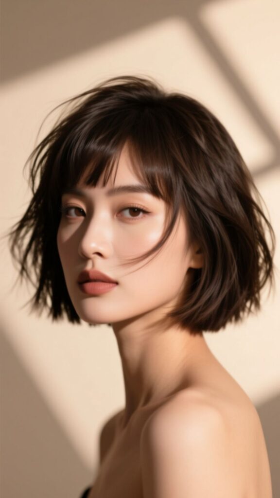 Messy Bob with Bangs