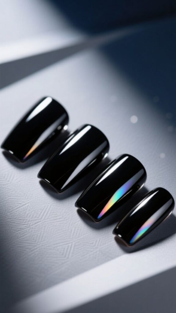 Black Square Acrylic Nails