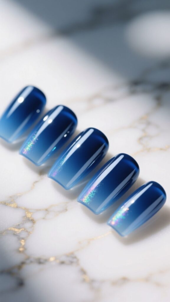 Blue Square Acrylic Nails