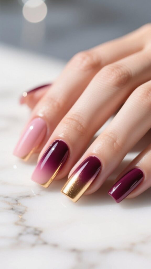 Square Ombre Acrylic Nails