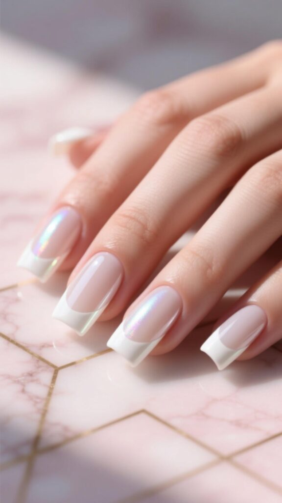 White Square Acrylic Nails