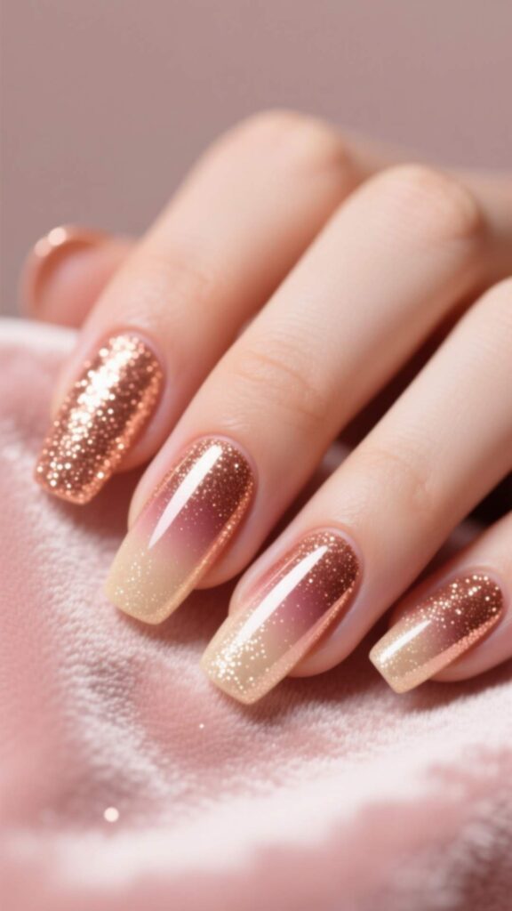 Rose Gold Glitter Ombre