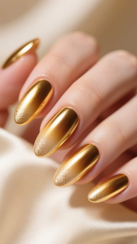 Gold Ombre Nails