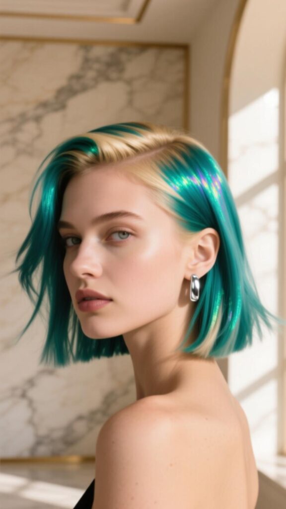 Teal Peekaboo Hair