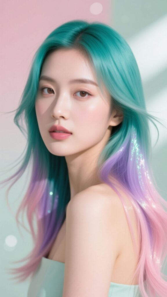 Teal Hair with Pastel Ends