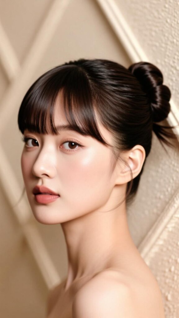 Double Bun with Peekaboo Bangs