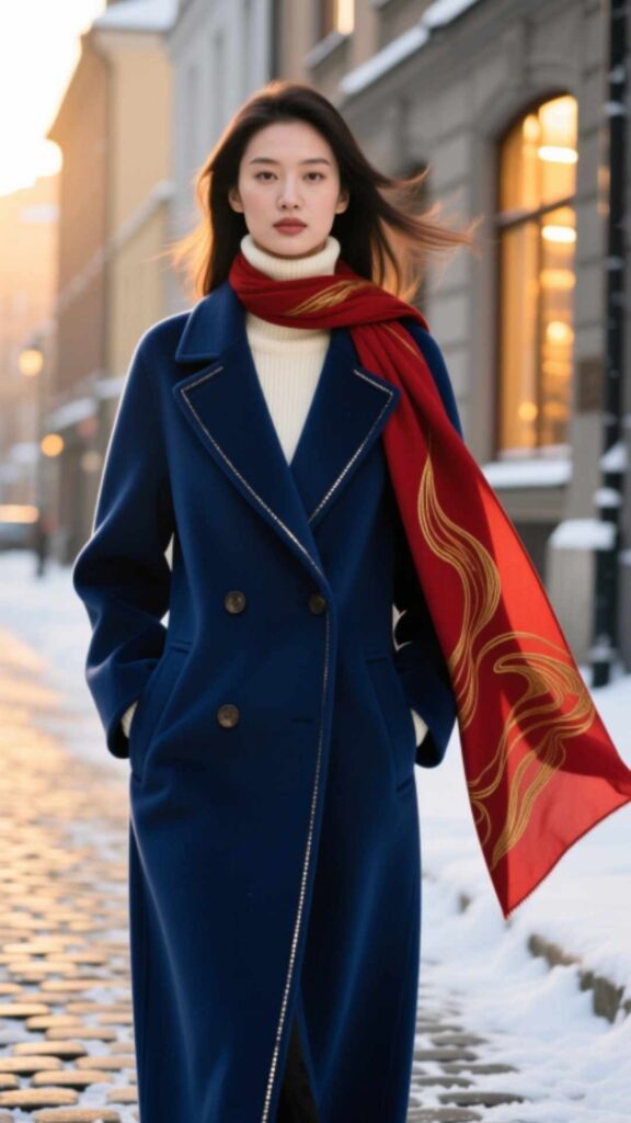 Double-Breasted Coat with Scarf
Double-Breasted Coat with Scarf