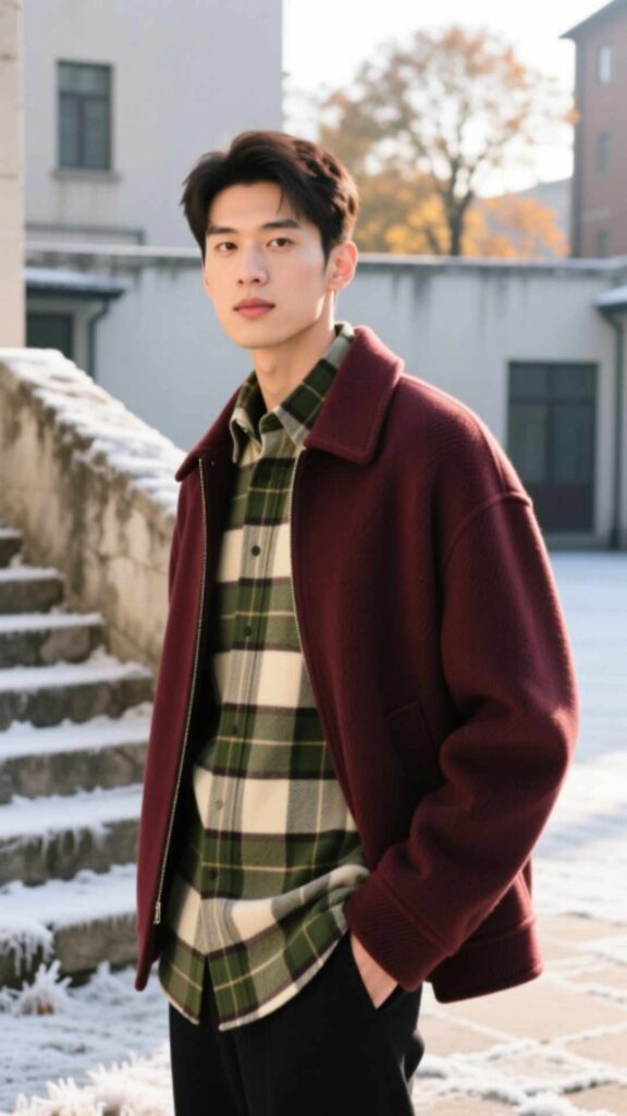 Flannel Shirt Layered Under a Jacket