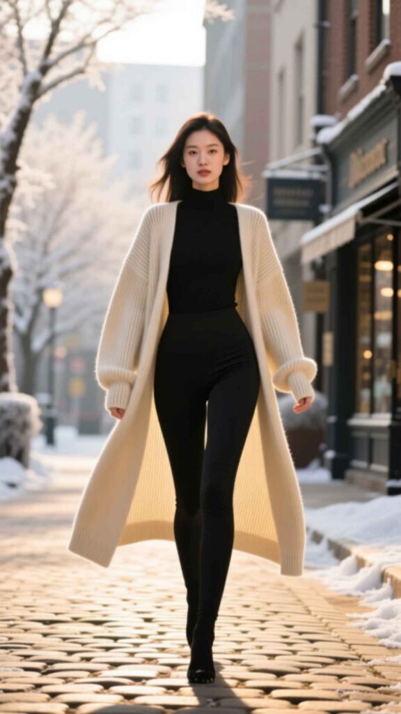 Long Cardigan with Leggings