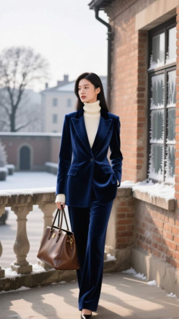 Blazer and Turtleneck Pairing