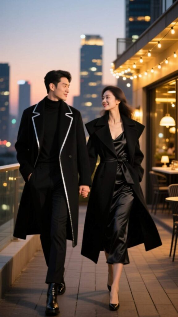 Statement Coat with All-Black Outfit