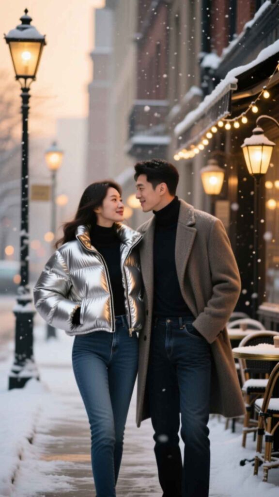 Puffer Jacket with Skinny Jeans