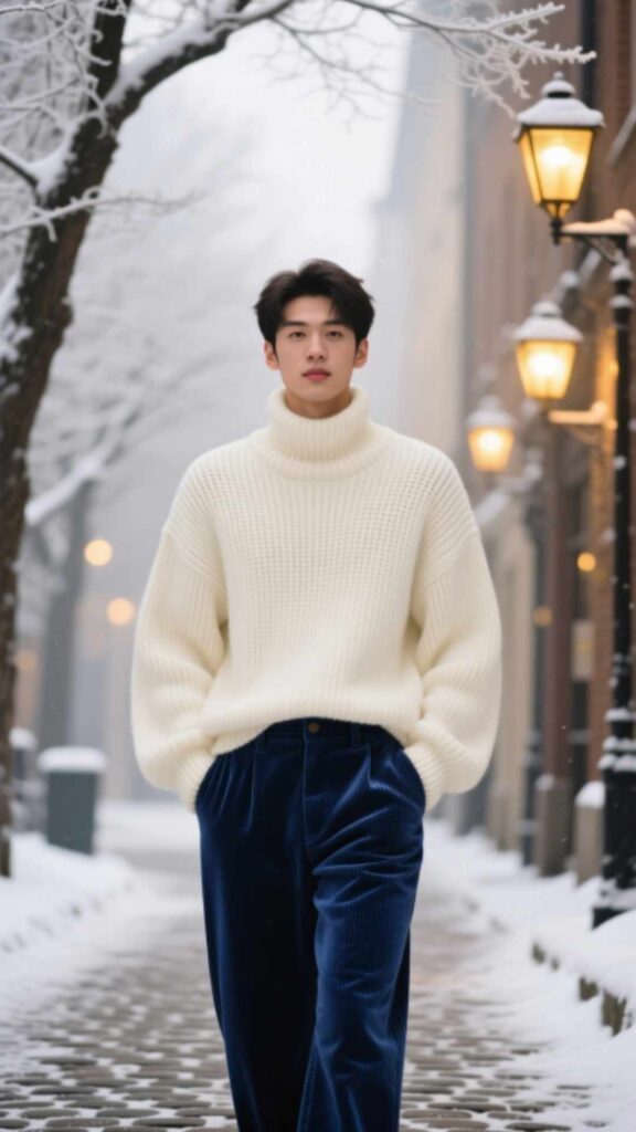  Corduroy Pants with Oversized Sweater