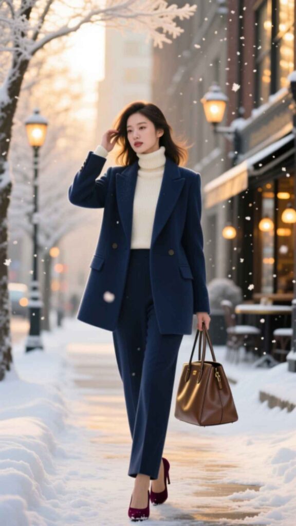 Blazer and Turtleneck Combo
