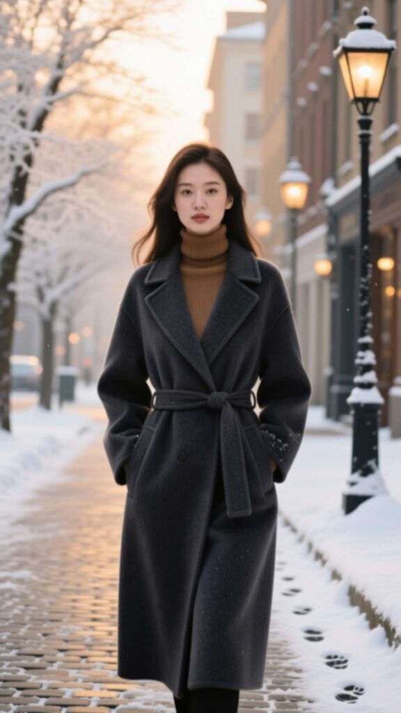 Classic Wool Coat and Turtleneck Combo