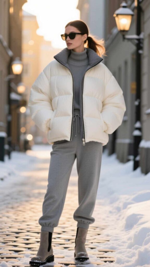 Puffer Jacket and Joggers